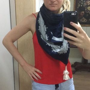 J Crew Embroidered Boho Scarf